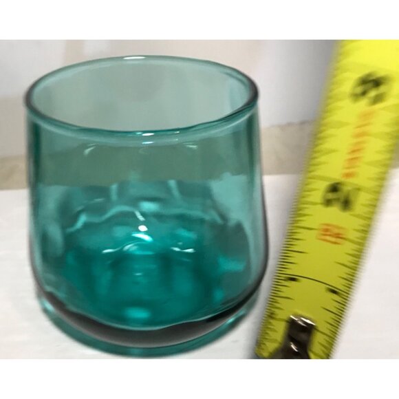 Aqua Glass Tumbler 3” Tall & 3.5" Diameter - Picture 5 of 5